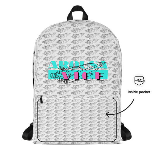 Mochila Arousa Vice — vista frontal, color blanco