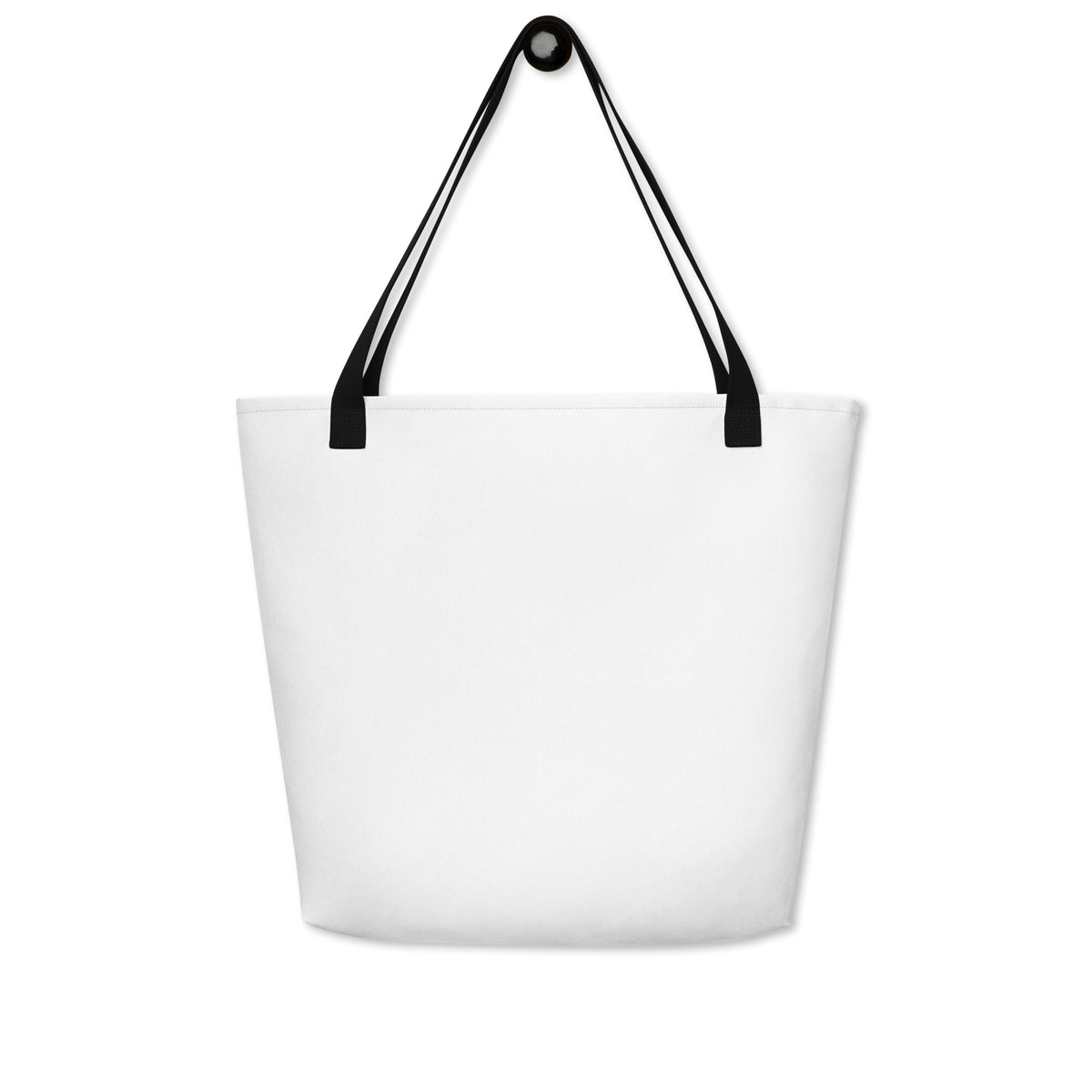 Parte posterior lisa de la tote bag San Tomé Black con asas negras