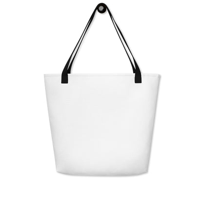 Parte posterior lisa de la tote bag San Tomé Black con asas negras