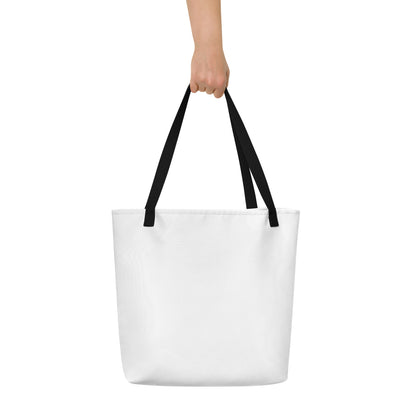 Tote bag San Tomé Black vista trasera, bolsa blanca con asas negras