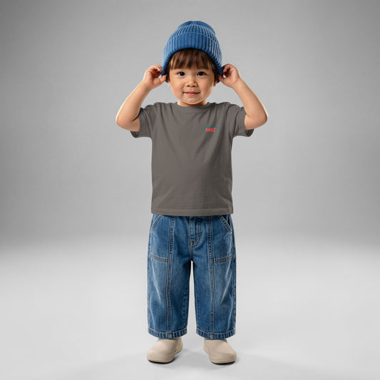 Camiseta Infantil Fefiñáns — vista frontal, color gris carbón