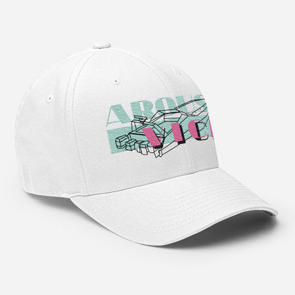Gorra Arousa Vice blanca KMB2, vista frontal desde el lado derecho