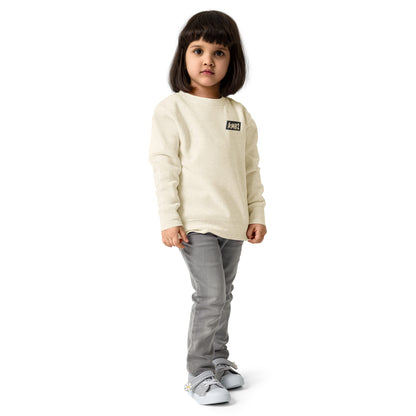 Sudadera infantil San Tomé Black Edition en jaspeado natural, vista frontal en ángulo