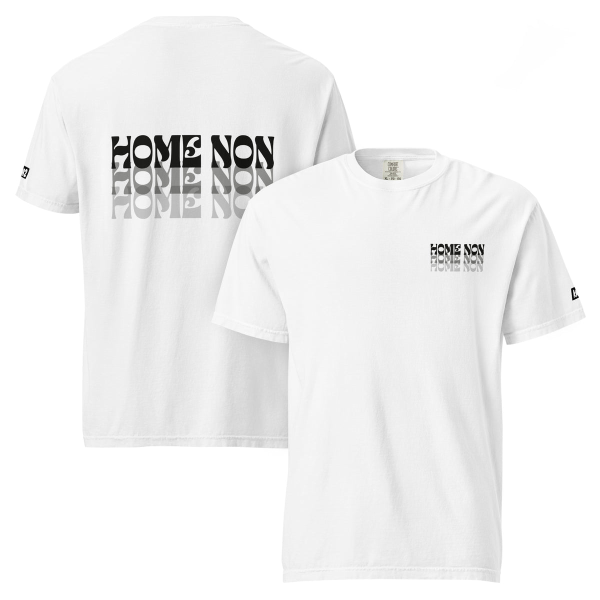 Camiseta Home Non White Edition blanca, vistas frontal y trasera del diseño