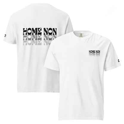 Camiseta Home Non White Edition blanca, vistas frontal y trasera del diseño