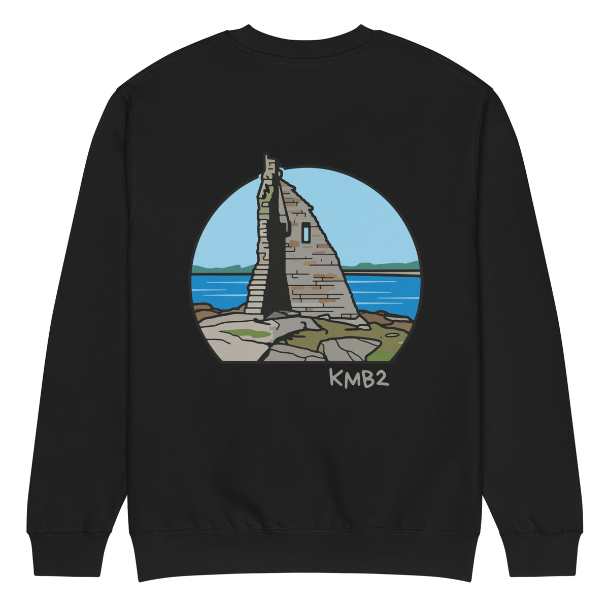 Sudadera San Tomé Premium en negro, vista trasera