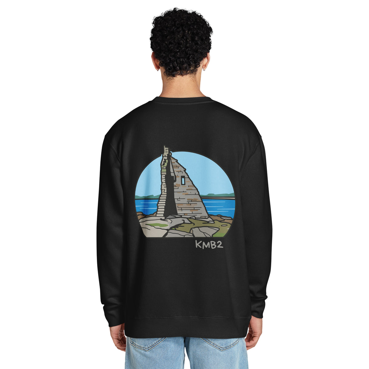 Sudadera San Tomé Premium en negro, vista trasera