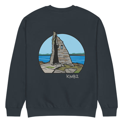 Sudadera San Tomé Premium en azul marino, vista trasera