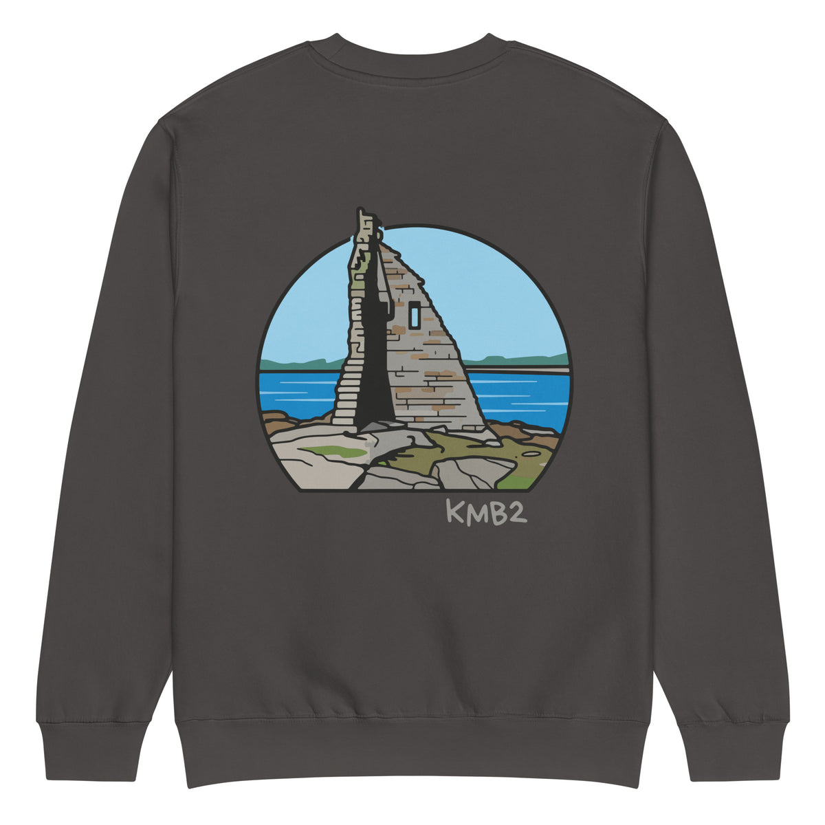Sudadera San Tomé Premium en gris humo, vista trasera