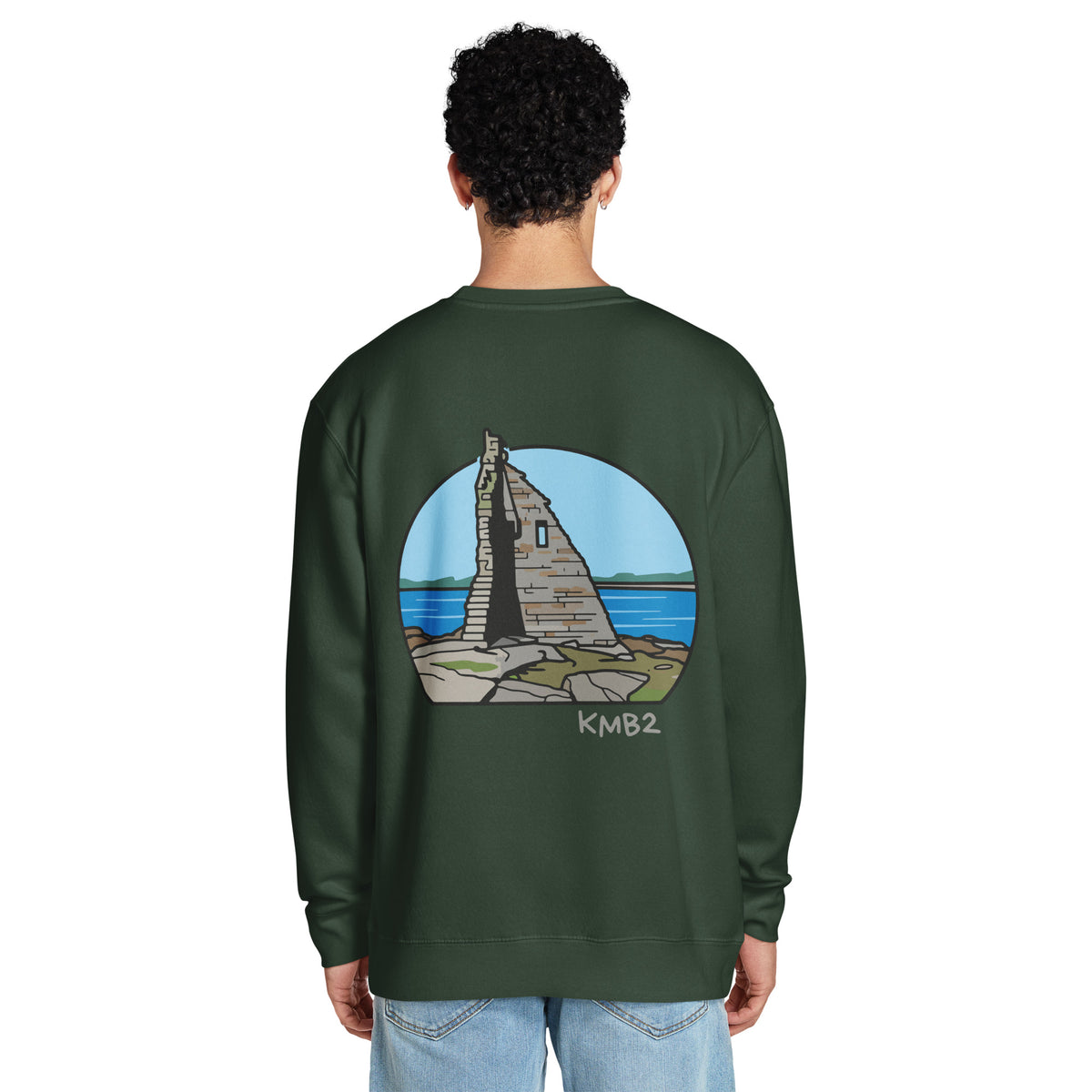 Sudadera San Tomé Premium en verde deportivo, vista trasera