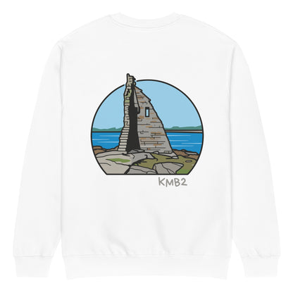 Sudadera San Tomé Premium en blanco, vista trasera