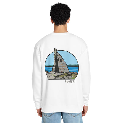 Sudadera San Tomé Premium en blanco, vista trasera