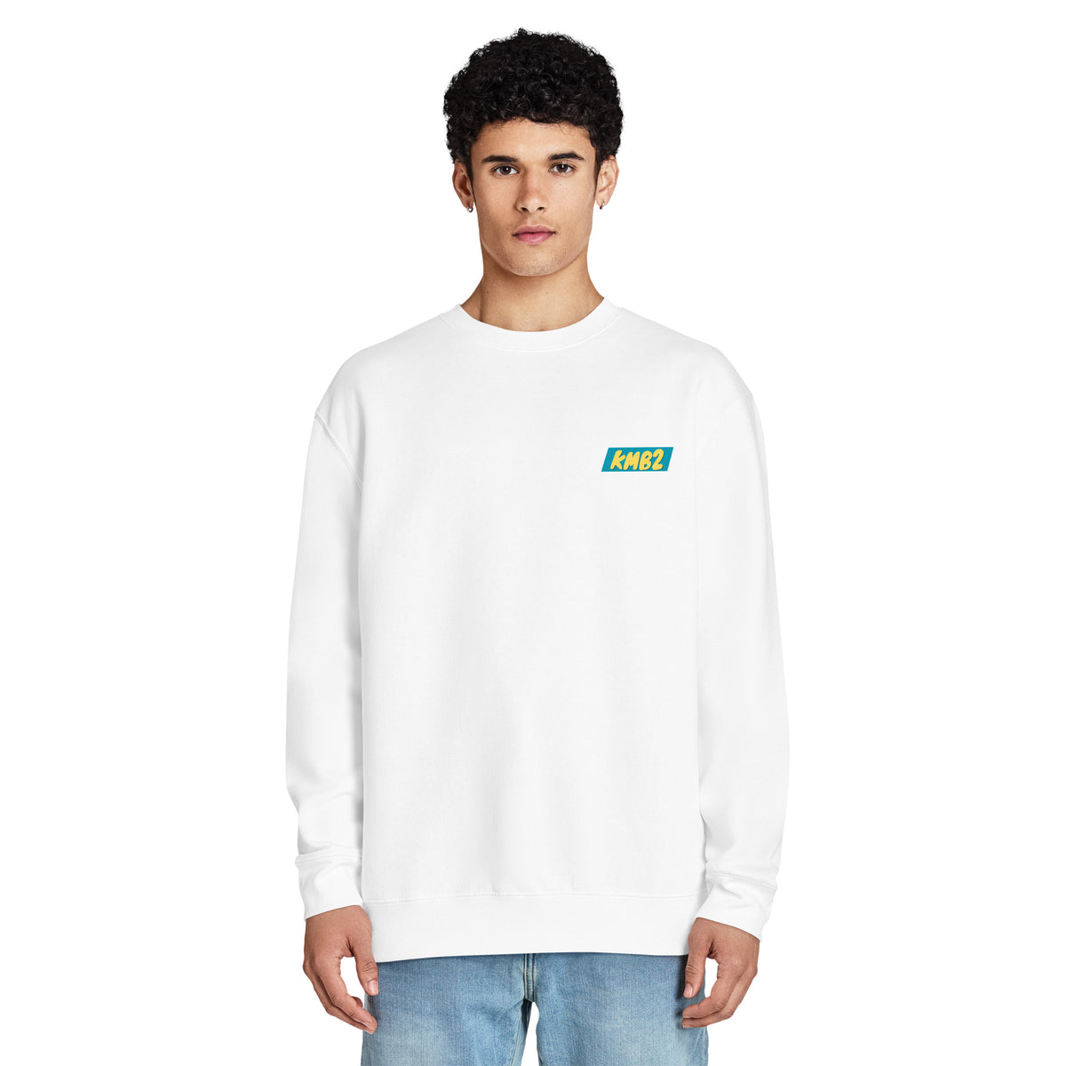 Sudadera San Tomé Premium en blanco, vista frontal