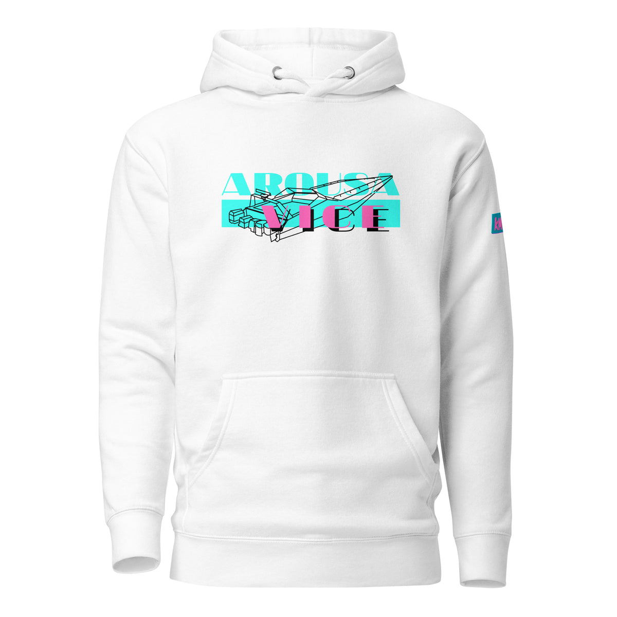 Sudadera con capucha Arousa Vice blanca, vista frontal