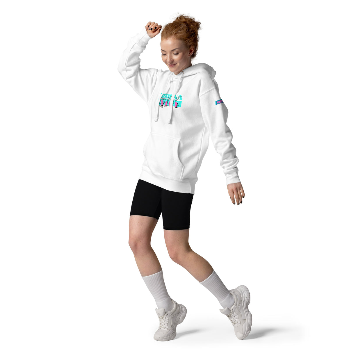 Sudadera con capucha Arousa Vice blanca, vista frontal