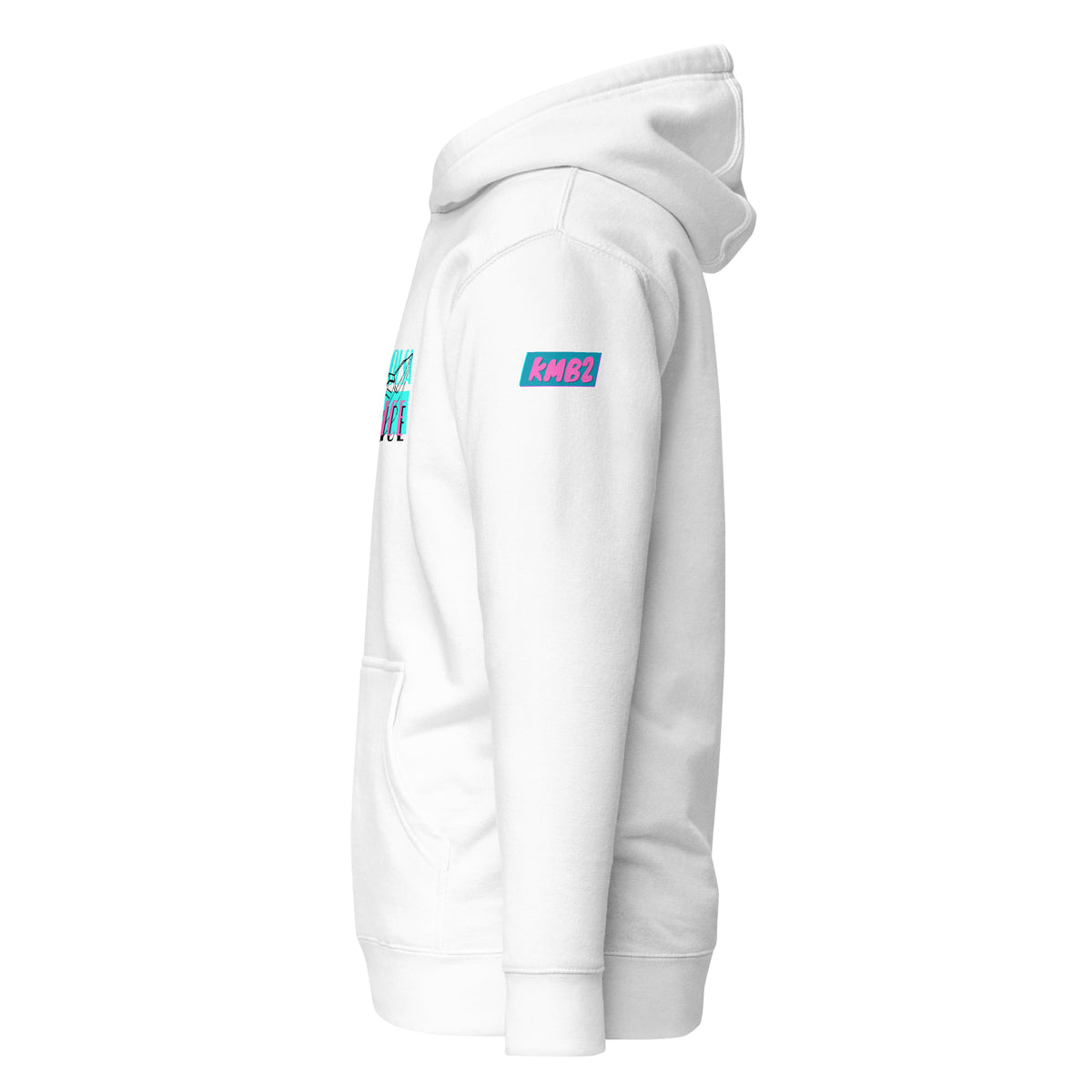 Sudadera con capucha Arousa Vice blanca, vista lateral izquierda
