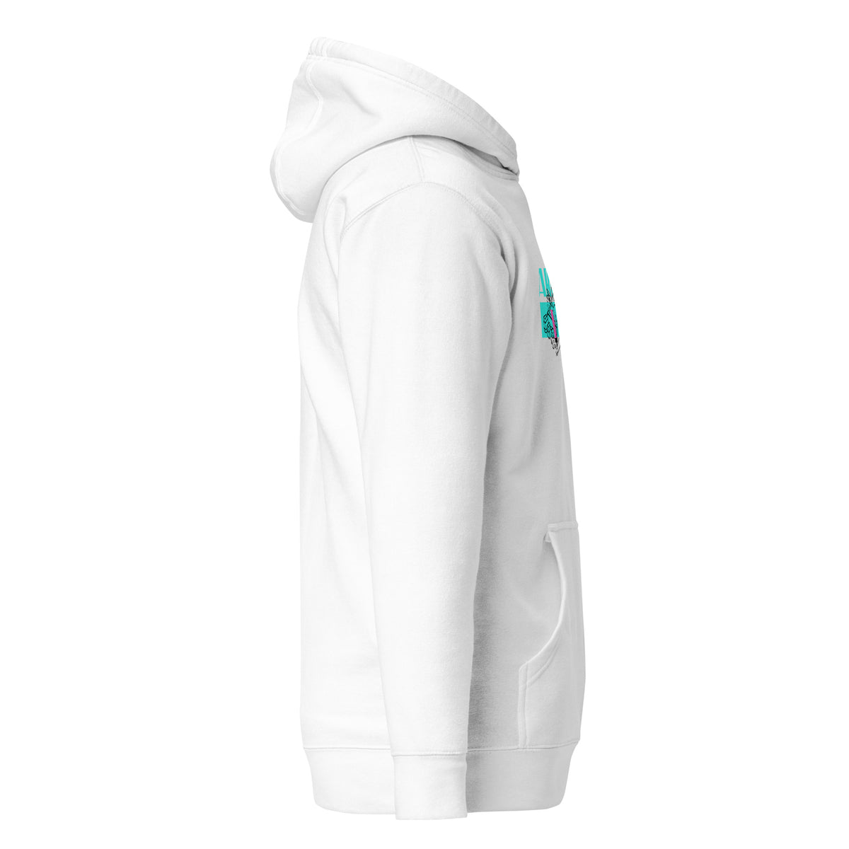 Sudadera con capucha Arousa Vice blanca, vista lateral derecha