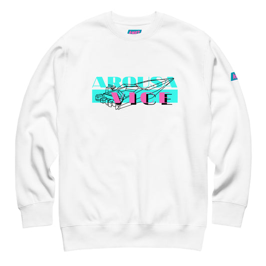 Sudadera Arousa Vice — vista frontal, color blanco